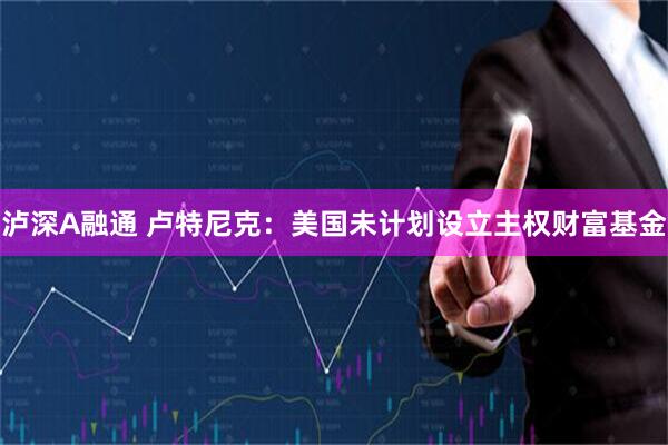 泸深A融通 卢特尼克：美国未计划设立主权财富基金